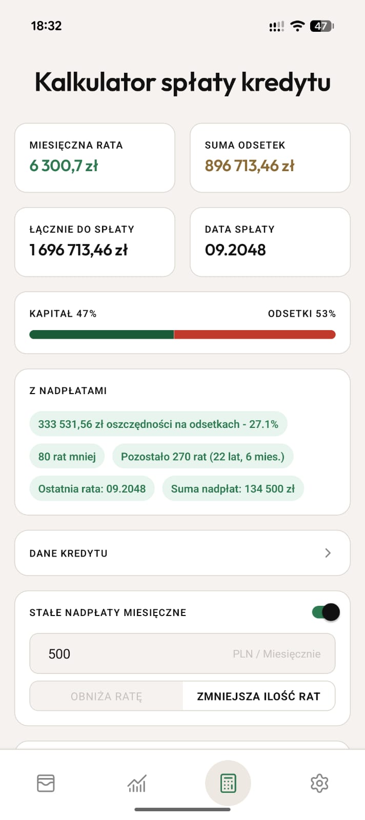 Ekran: Kalkulator rat